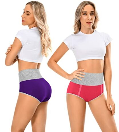Womens High Waisted Cotton Soft Stretch Underwear Postpartum Panties For Ladies Multipack (Regular & Plus Size) 3 Womens High Waisted Cotton Soft Stretch Underwear Postpartum Panties For Ladies Multipack (Regular & Plus Size) - Image 3