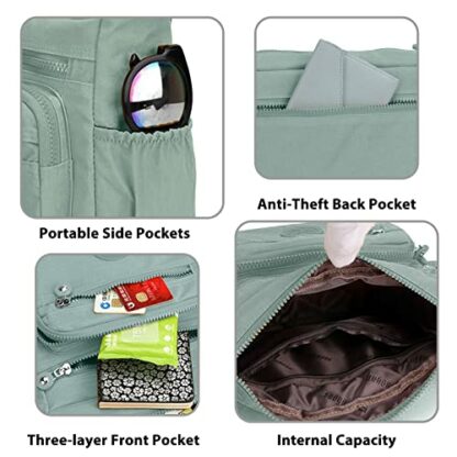 Womens Multi Pocket Casual Cross Body Bag Waterproof Travel Bag Messenger Bags Shoulder Handbag - Image 3