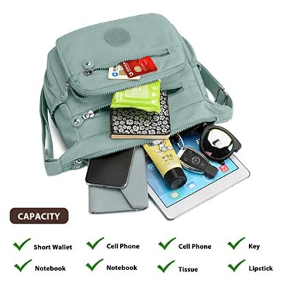 Womens Multi Pocket Casual Cross Body Bag Waterproof Travel Bag Messenger Bags Shoulder Handbag - Image 4