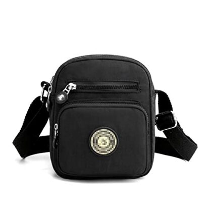 Womens Multi Pocket Casual Nylon Cross Body Bag Messenger Handbag for Ladies Girls Shopping Hiking Daily Use - Image 2