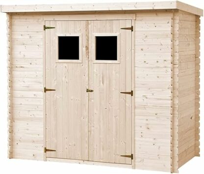 Wooden Garden Shed, 19 mm planks - Sheds and Outdoor Storage - Wooden Shed - Small Shed 4'6 x 7'8 x H6'5 ft / 2.63 m2, Bike storage, Waterproof roof, Windows - TIMBELA M310 3 Wooden Garden Shed, 19 mm planks - Sheds and Outdoor Storage - Wooden Shed - Small Shed 4'6 x 7'8 x H6'5 ft / 2.63 m2, Bike storage, Waterproof roof, Windows - TIMBELA M310 - Image 3