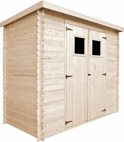Wooden Garden Shed, 19 mm planks - Sheds and Outdoor Storage - Wooden Shed - Small Shed 4'6 x 7'8 x H6'5 ft / 2.63 m2, Bike storage, Waterproof roof, Windows - TIMBELA M310 4 Wooden Garden Shed, 19 mm planks - Sheds and Outdoor Storage - Wooden Shed - Small Shed 4'6 x 7'8 x H6'5 ft / 2.63 m2, Bike storage, Waterproof roof, Windows - TIMBELA M310 - Image 4