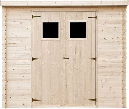 Wooden Garden Shed, 19 mm planks - Sheds and Outdoor Storage - Wooden Shed - Small Shed 4'6 x 7'8 x H6'5 ft / 2.63 m2, Bike storage, Waterproof roof, Windows - TIMBELA M310 2 Wooden Garden Shed, 19 mm planks - Sheds and Outdoor Storage - Wooden Shed - Small Shed 4'6 x 7'8 x H6'5 ft / 2.63 m2, Bike storage, Waterproof roof, Windows - TIMBELA M310 - Image 2