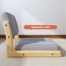 Legless Floor Chair, Wooden Lazy Chair, Meditation Chair Suitable for Reading Games Living Room Bedroom Tatami Chair with Back Support