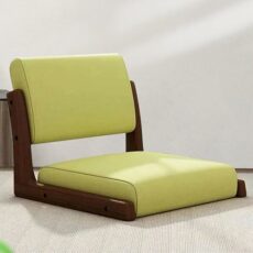 Wooden Portable Floor Chair, Japanese Style Legless Tatami Chair with Back Support, Home Bay Window Lazy Chair, Meditation Floor Seating for Living Room, Bedroom