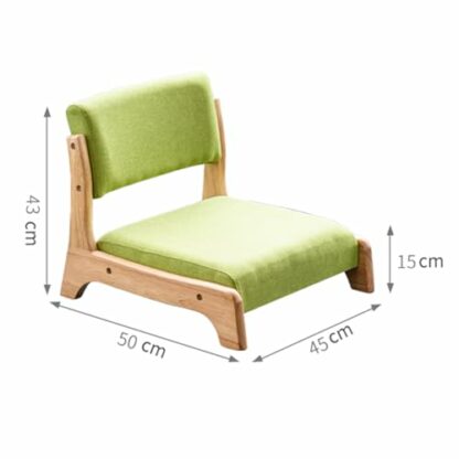 Wooden Tatami Chair, Upholstered Japanese Style Floor Chair, Lazy Sofa Accent Meditation Floor Seat for Bay Window, Living Room, Bedroom 3 Wooden Tatami Chair, Upholstered Japanese Style Floor Chair, Lazy Sofa Accent Meditation Floor Seat for Bay Window, Living Room, Bedroom - Image 3