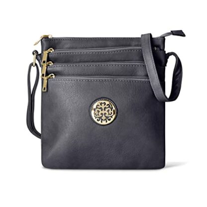 Woodland Leathers Crossbody Bags For Women, Multi Zipper Spacious Cross Body Bag Women With Adjustable Crossbody Strap, Golden decorated Women's Hobos & Shoulder Bags - Image 2