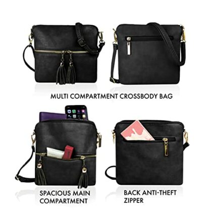 Woodland Leathers Crossbody Bags for Women, Designer Faux Leather Small Shoulder Bag for Women With Adjustable Strap, Ladies Multiple Compartments Messenger Bag - Image 4