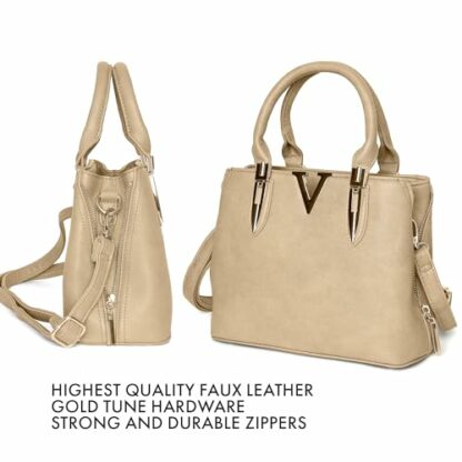 Woodland Leathers Handbags & Shoulder Bags For Women Classic Designer Bags For Women With Exquisite Metallic Accent, Top Handle Black Handbag, Vegan Leather Handbags For Women 4 Woodland Leathers Handbags & Shoulder Bags For Women Classic Designer Bags For Women With Exquisite Metallic Accent, Top Handle Black Handbag, Vegan Leather Handbags For Women - Image 4
