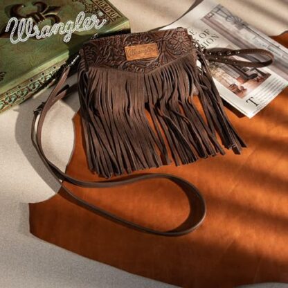 Wrangler Clutch Wristlet Fringe Purse Western Crossbody Bags for Women - Image 3