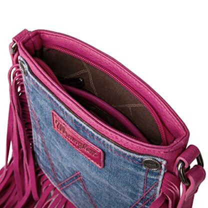 Wrangler Fringe Purse for Women Denim Western Crossbody Bag - Image 4
