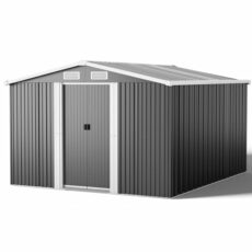 XEMQENER Garden Storage Shed with Base, Outdoor Storage Shed, Lockable Metal Garden Shed with Door and Roof