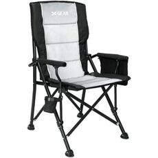 XGEAR Hard Arm Folding Camping Chair Portable Leisure Chair With Cup Holder&Storage Bag For Outdoor, Fishing, Festival, Picnic
