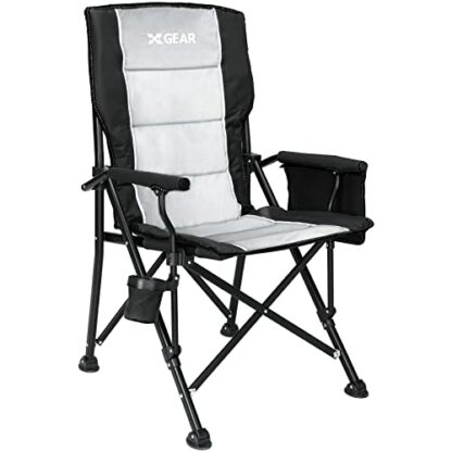 XGEAR Hard Arm Folding Camping Chair Portable Leisure Chair With Cup Holder&Storage Bag For Outdoor, Fishing, Festival, Picnic - Image 2