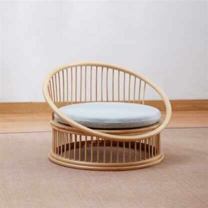 Floor Chair Legless Chair Lazy Chair, Bay Window Backrest Chair balcony Chairs，Bamboo Portable Lazy Sofa Game Meditation Floor Seating Floor Chairs with Back Support Meditation Chair - Image 3