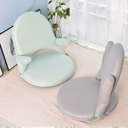 XOVP-023 Portable Floor Chair, Multi-function Tatami Chair, Foldable Lazy Sofa Nursing Chair Waist Protection Legless Floor Chair with Armrest and Adjustable Backrest, for Balcony, Bay Window, Bed - Image 3