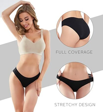 YADIFEN Womens Underwear Cotton Knickers Low Rise Stretchy Panties Full Bikini Briefs Ladies Black Multipacks Hipster Pants - Image 4