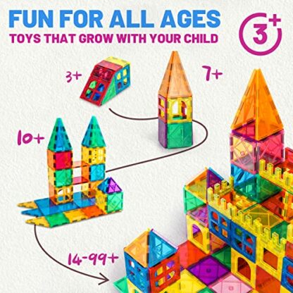 YIKUMO Magnetic Building Blocks, 60 PCS Kids Magnetic Tiles Set - Building Construction Educational Magnet Toys Gift for Boys And Girls Age 3 4 5 6 7 Year old… - Image 3