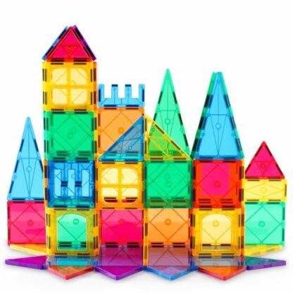 YIKUMO Magnetic Building Blocks, 60 PCS Kids Magnetic Tiles Set - Building Construction Educational Magnet Toys Gift for Boys And Girls Age 3 4 5 6 7 Year old… - Image 2