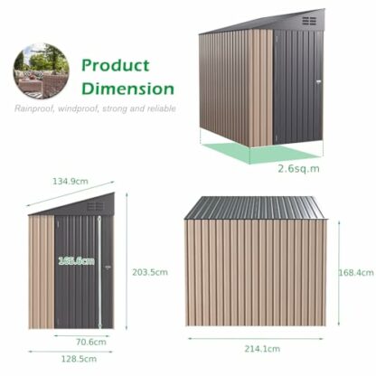 YODOLLA Outdoor Storage Metal Shed - Image 4