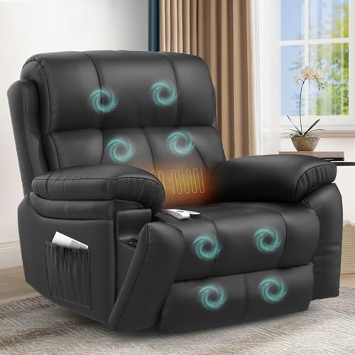 YONISEE Lift Chair Recliners for Elderly, Recliner Chair with Massage & Heat, Extended Footrest, Oversized Recliners Armchair Lounge Sofa with Type C+USB Ports, Hidden Drink Holders, Dual Side Pockets