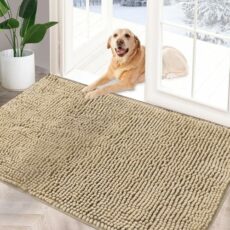 YOOTUKL Chenille Doormat Indoor Non Slip Dirt Trapper Quick Dry Soft Microfiber Durable Rubber Backing Outdoor Mats for Front Back Door, Entryway, Hallway, Kitchen,Bathroom