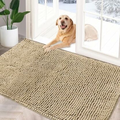 YOOTUKL Chenille Doormat Indoor Non Slip Dirt Trapper Quick Dry Soft Microfiber Durable Rubber Backing Outdoor Mats for Front Back Door, Entryway, Hallway, Kitchen,Bathroom - Image 2