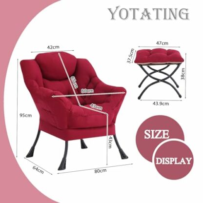 YOTATING Modern Lazy Chair with Ottoman, Accent Contemporary Lounge Chair Leisure Upholstered Sofa Chair - Image 4