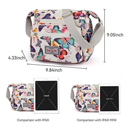 YYW Womens Multi-Pocket Casual Crossbody Handbags Waterproof Shoulder Nylon Bags - Image 3