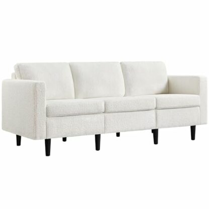 Yaheetech 3 Seater Sofa, Modern Fabric Sofa Couch, Upholstered Sofa Settee, Sectional Sofa for Living Room, Guest Room, Bedroom - Image 2