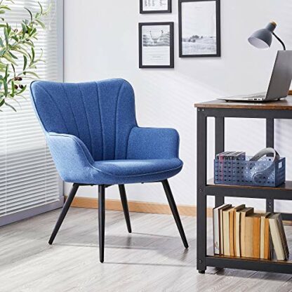 Yaheetech Accent Chair, Modern Upholstered Tub Chair Comfy Armchair with Cushioned Soft Seat Padded Back Support Metal Legs for Living Room Bedroom Home Office - Image 3