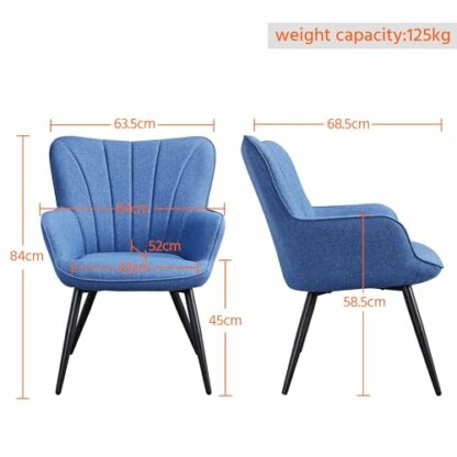 Yaheetech Accent Chair, Modern Upholstered Tub Chair Comfy Armchair with Cushioned Soft Seat Padded Back Support Metal Legs for Living Room Bedroom Home Office - Image 4