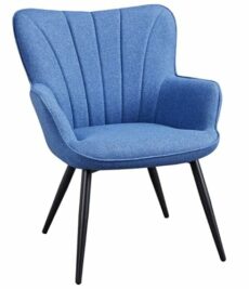 Yaheetech Accent Chair, Modern Upholstered Tub Chair Comfy Armchair with Cushioned Soft Seat Padded Back Support Metal Legs for Living Room Bedroom Home Office