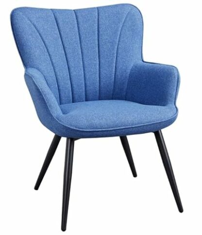 Yaheetech Accent Chair, Modern Upholstered Tub Chair Comfy Armchair with Cushioned Soft Seat Padded Back Support Metal Legs for Living Room Bedroom Home Office - Image 2