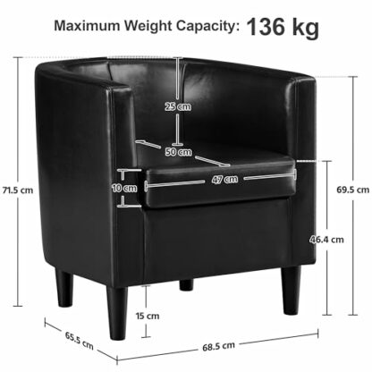 Yaheetech Accent Chair, Modern and Comfortable Armchairs, Upholstered Club Chair for Living Room Bedroom Waiting Room - Image 4