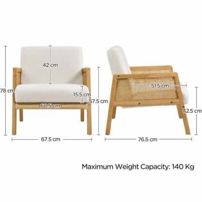 Yaheetech Armchair, Rattan Tub Chair with Rattan Sides - Image 4
