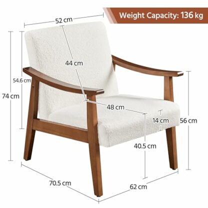 Yaheetech Armchair Sofa Accent Chair Retro Lounge Chair with Rubber Wood Legs Comfy Seat/Backrest for Modern Living Room Bedroom Dining Room Office Reception Balcony 4 Yaheetech Armchair Sofa Accent Chair Retro Lounge Chair with Rubber Wood Legs Comfy Seat/Backrest for Modern Living Room Bedroom Dining Room Office Reception Balcony - Image 4