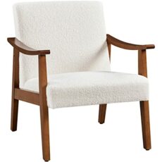 Yaheetech Armchair Sofa Accent Chair Retro Lounge Chair with Rubber Wood Legs Comfy Seat/Backrest for Modern Living Room Bedroom Dining Room Office Reception Balcony