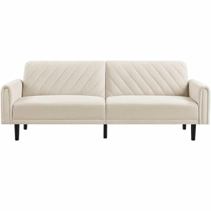 Yaheetech Click-clack 3-Seater Sofa Reclining Daybed Modern Fabric Futon Convertible Couch with Large Side Pockets for Living Room/Bedroom/Apartment 2 Yaheetech Click-clack 3-Seater Sofa Reclining Daybed Modern Fabric Futon Convertible Couch with Large Side Pockets for Living Room/Bedroom/Apartment - Image 2