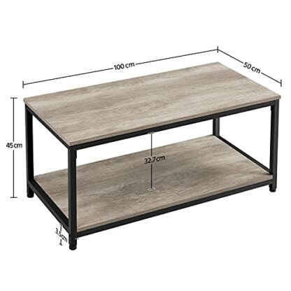 Yaheetech Coffee Table Industrial Side Table Living Room Table with Metal Frame for Home Office - Image 4