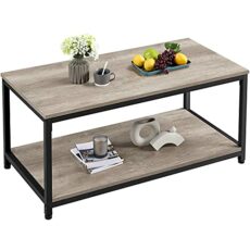 Yaheetech Coffee Table Industrial Side Table Living Room Table with Metal Frame for Home Office