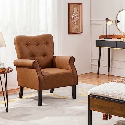 Yaheetech Modern Tub Chair, Mid-Century Accent chair Sofa Chair with Soft Padded and High Back for Living Room/Bedroom/Home Office 3 Yaheetech Modern Tub Chair, Mid-Century Accent chair Sofa Chair with Soft Padded and High Back for Living Room/Bedroom/Home Office - Image 3
