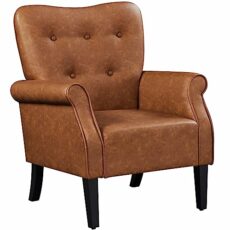 Yaheetech Modern Tub Chair, Mid-Century Accent chair Sofa Chair with Soft Padded and High Back for Living Room/Bedroom/Home Office