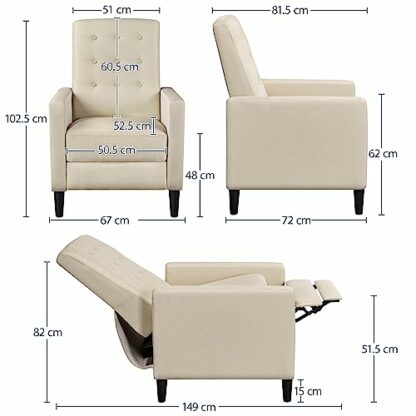 Yaheetech Recliner Adjustable Modern Single Reclining Chair Upholstered Sofa Armchair for Living Room Bedroom - Image 4