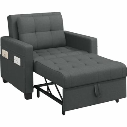 Yaheetech Sleeper Sofa Chair Bed Convertible Fabric Sofa Chair 3-in-1 Adjustable Sleep Bed Pullout Sofa for Living Room/Apartment/Small Space - Image 2