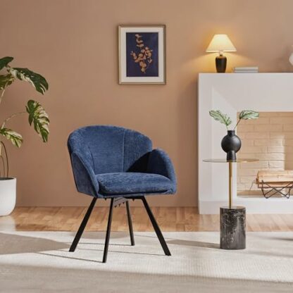 Yaheetech Swivel Tub Chair, Flower Shape Chenille Armchair, Cute Vanity Chair Accent Chair with Removable Seat Cushion for Living Room/Bedroom/Makeup 3 Yaheetech Swivel Tub Chair, Flower Shape Chenille Armchair, Cute Vanity Chair Accent Chair with Removable Seat Cushion for Living Room/Bedroom/Makeup - Image 3