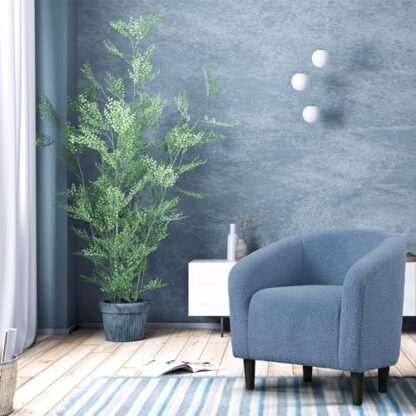 Yaheetech Tub Chair, Accent Chairs for Living Room, Boucle Fabric Armchair, Cozy Barrel Chair with Sturdy Legs for Bedroom/Office/Cafe Bar - Image 3