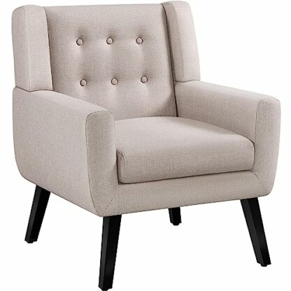 Yaheetech Tub Chair, Button Tufted Armchair, Linen Fabric Upholstered Accent Chair Leisure Chair for Living Room Bedroom Reading Nook 2 Yaheetech Tub Chair, Button Tufted Armchair, Linen Fabric Upholstered Accent Chair Leisure Chair for Living Room Bedroom Reading Nook - Image 2