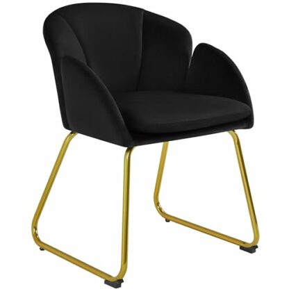Yaheetech Tub Chair Vanity Chair, Modern Accent Armchair Lounge Chair Single Sofa with Golden Mental Legs for Living Room/Bedroom - Image 2