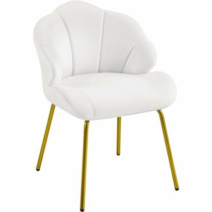 Yaheetech Velvet Armchair, Modern Tub Chair with Golden Metal Legs, Cute Vanity Chair Side Chair with Shell Shaped Backrest for Living Room/Bedroom/Makeup/Office 2 Yaheetech Velvet Armchair, Modern Tub Chair with Golden Metal Legs, Cute Vanity Chair Side Chair with Shell Shaped Backrest for Living Room/Bedroom/Makeup/Office - Image 2